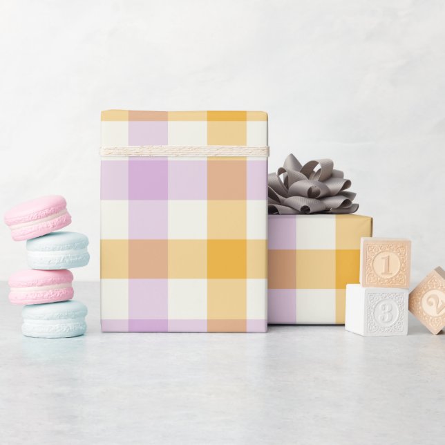 Coneflower Gingham - Wrapping Paper (Baby Shower)