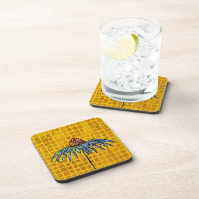 Coneflower Hard plastic coaster (Right Side)