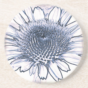 Coneflower Sketch Coaster