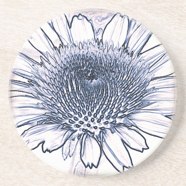 Coneflower Sketch Coaster (Front)