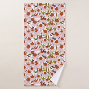 Coneflowers and Bees Bath Towel
