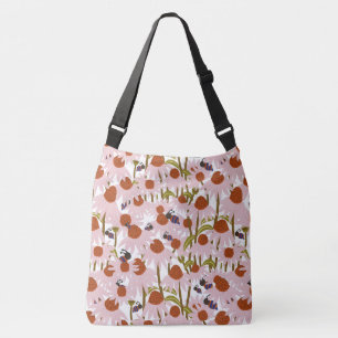 Coneflowers and Bees Crossbody Bag
