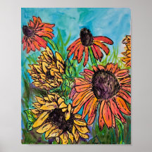 Coneflowers and Sunflowers