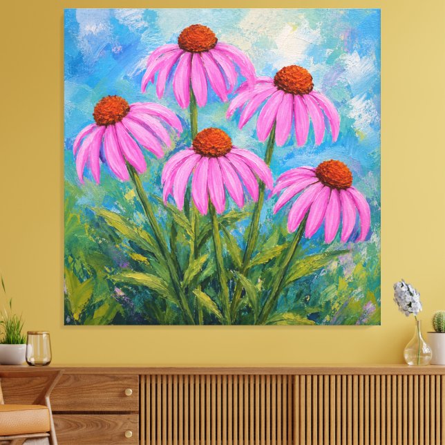 Coneflowers Canvas Print (Insitu(LivingRoom))