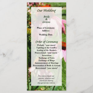 Coneflowers in Garden Wedding Program Programme