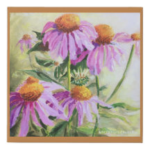 Coneflowers on faux wrapped canvas