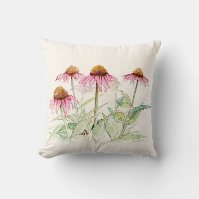 Coneflowers  throw pillow (Front)