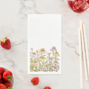 Coneflowers Watercolor Botanical Art Paper Towel Napkin