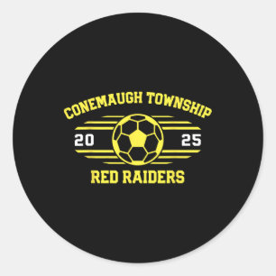 Conemaugh Township Red Raiders Soccer Byll 2025  Classic Round Sticker