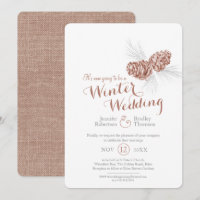 Cones art brown grey winter wedding re-scheduled