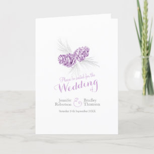 Cones purple grey winter autumn wedding programs programme