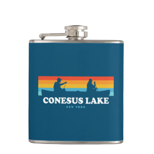 Conesus Lake New York Canoe Hip Flask