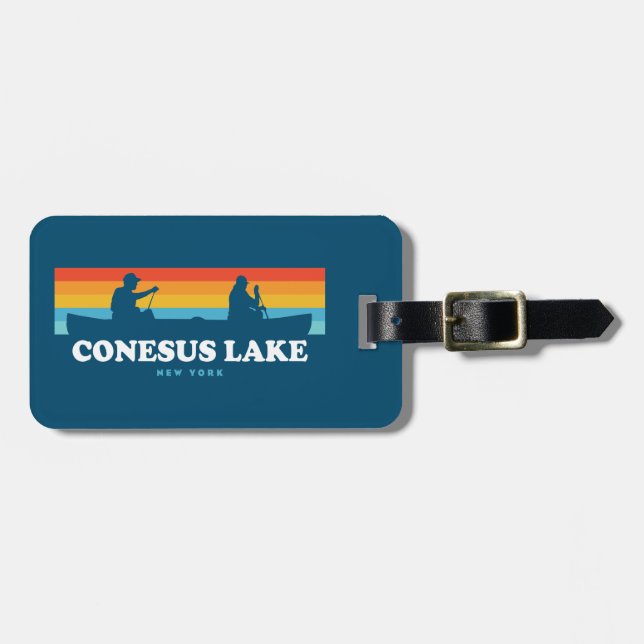 Conesus Lake New York Canoe Luggage Tag (Front Horizontal)