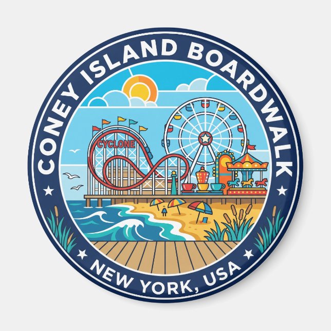 Coney Island Boardwalk USA Magnet (Front)