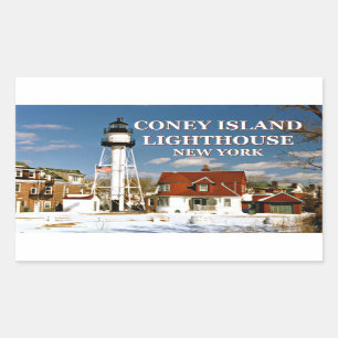 Coney Island Lighthouse, New York Rectangular Sticker