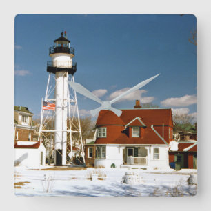 Coney Island Lighthouse, New York Square Wall Clock