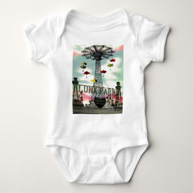 Coney Island Luna Park Amusement park Brooklyn ny Baby Bodysuit (Front)