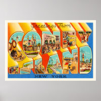 Coney Island New York NY Vintage Travel Souvenir