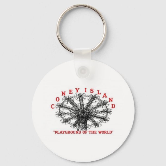 Coney Island New York - Playground of the World Key Ring (Front)