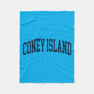 Coney Island New York Souvenir Retro Preppy Fleece Blanket