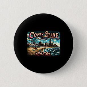 Coney Island New York Travel Summer Family Vacatio 6 Cm Round Badge