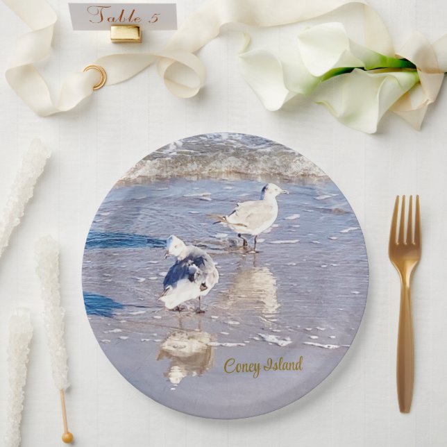 Coney Island Seagulls  Paper Plate (Wedding)