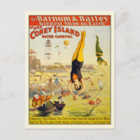 Coney Island Water Carnival Postcard Poster