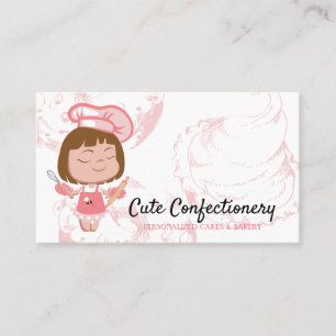 Confectionery Baker Girl Brown Haired Business Card