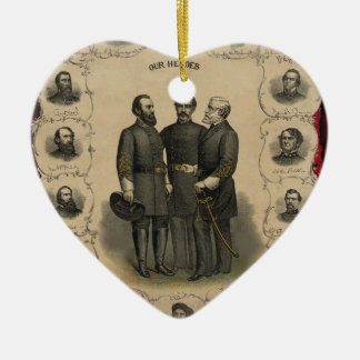 Confederate Generals Civil War 🎖️⚔️ Heroes Ceramic Tree Decoration