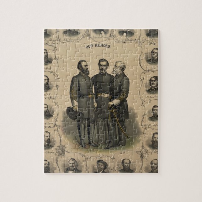 Confederate 🎖️⚔️ Generals Civil War Heroes  Jigsaw Puzzle (Vertical)