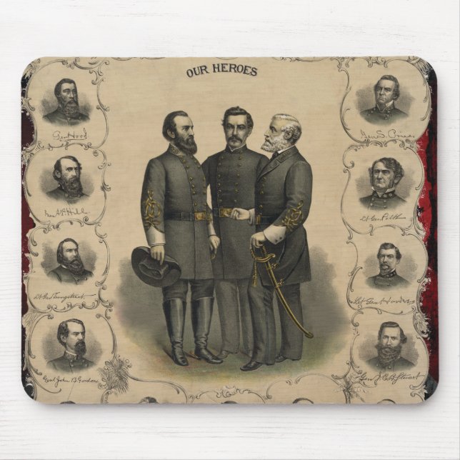 Confederate Generals Civil War 🎖️⚔️ Heroes  Mouse Pad (Front)