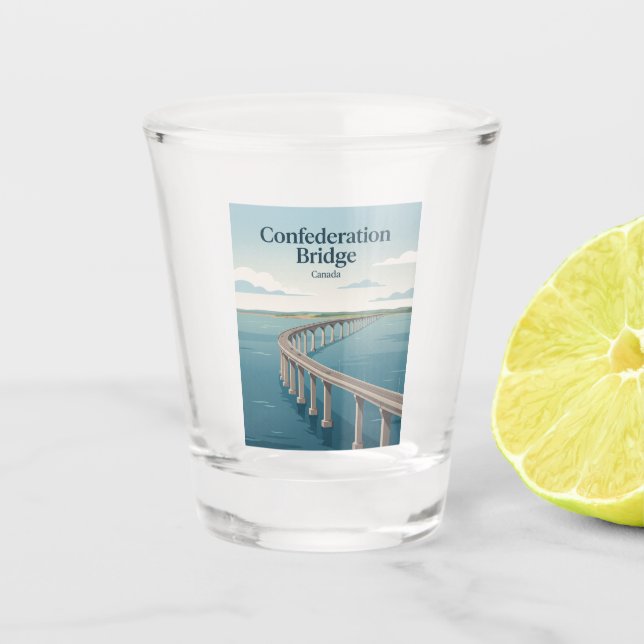 Confederation Bridge Canada Shot Glass (Front)