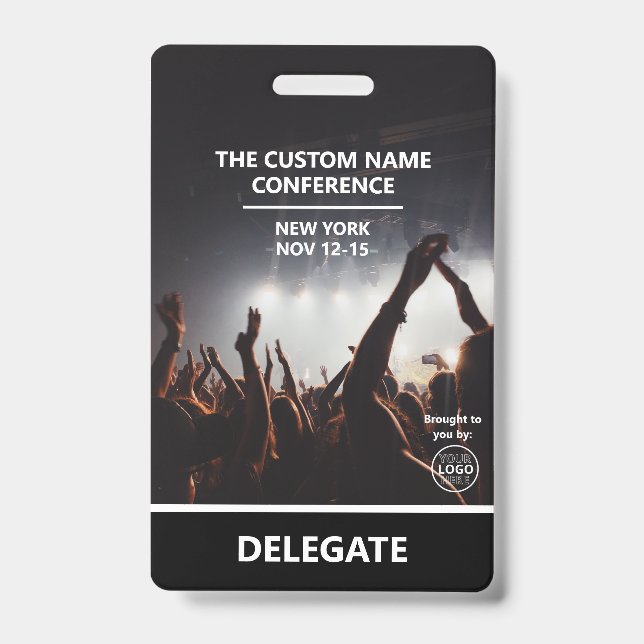 Conference Access Pass Logo QR Code Delegate ID Badge (Front)
