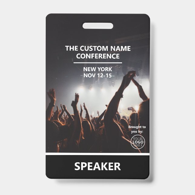 Conference Access Pass QR Code Custom Speaker ID Badge (Front)