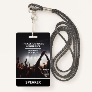 Conference Access Pass QR Code Custom Speaker ID Badge