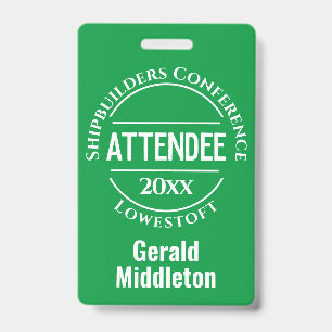 Conference Attendee Badge ID Badge