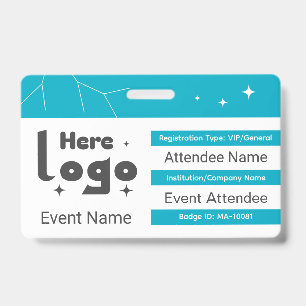 Conference badge template editable ID badge