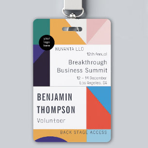 Conference Business Corporate Event Colorful Name ID Badge