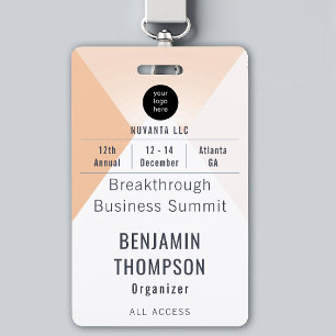 Conference Business Corporate Event Orange ID Name ID Badge