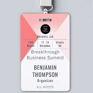 Conference Business Corporate Event Red ID Name ID Badge