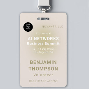 Conference Corporate  Business Event Logo Yellow ID Badge