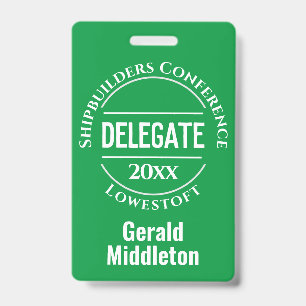 Conference Delegate Badge ID Badge