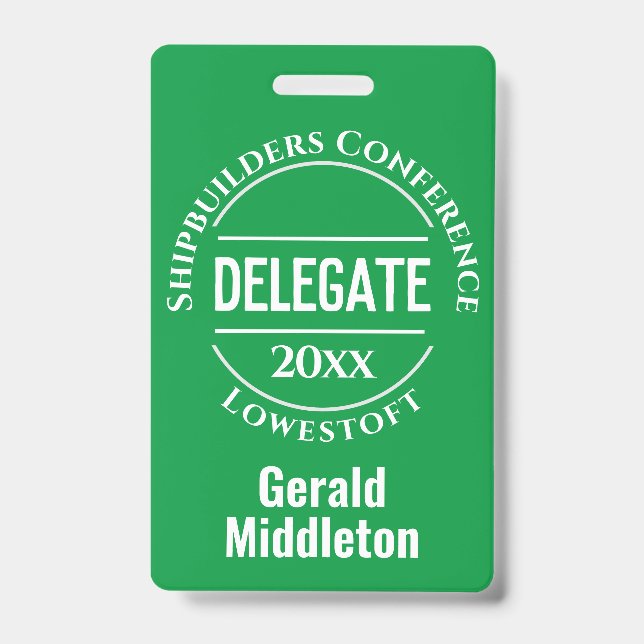 Conference Delegate Badge ID Badge (Front)