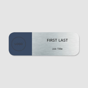 Conference Logo Name Badge Silver Grey Magnetic