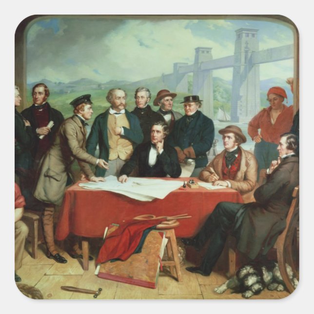 Conference of Engineers at Britannia Bridge Square Sticker (Front)