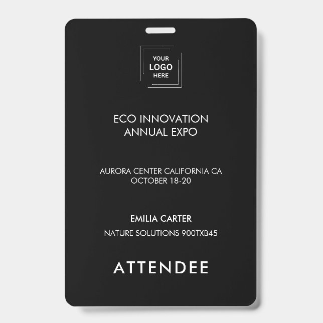 Conference Schedule Access Identity Design ID Badge (Front)