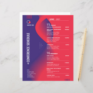 Conference Schedule Flyer Template 
