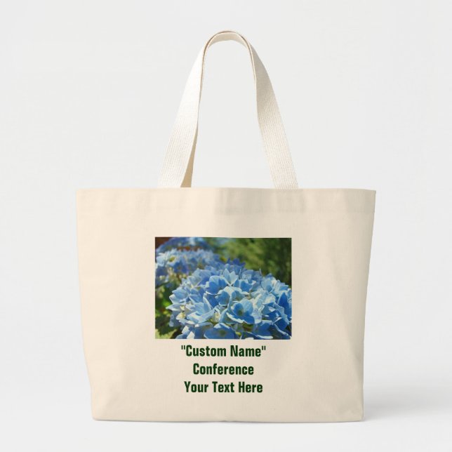 Conference Tote bags Custom Blue Hydrangeas Flower (Front)