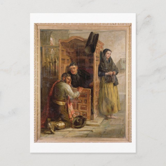 Confession, 1862 (oil on canvas) postcard (Front)