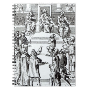 Confession for amends before the tribunal, after a spiral notebook